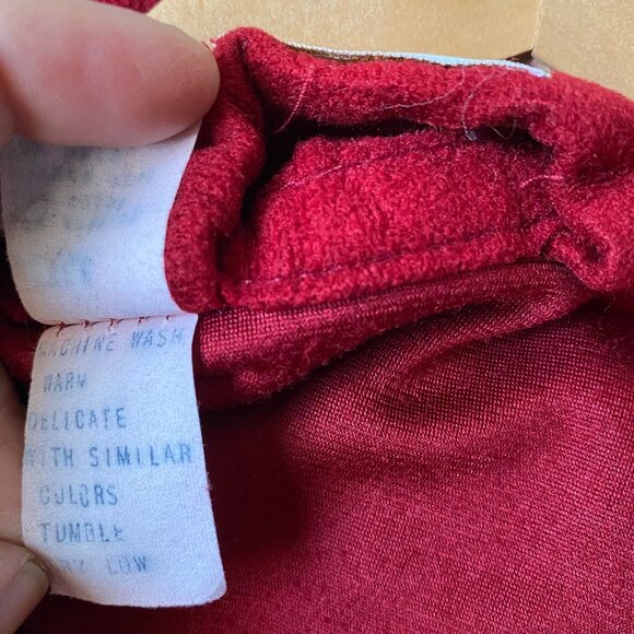 Vintage gentleman's red robe lounge velour pockets Sears The Men's Store size O - Picture 6 of 8
